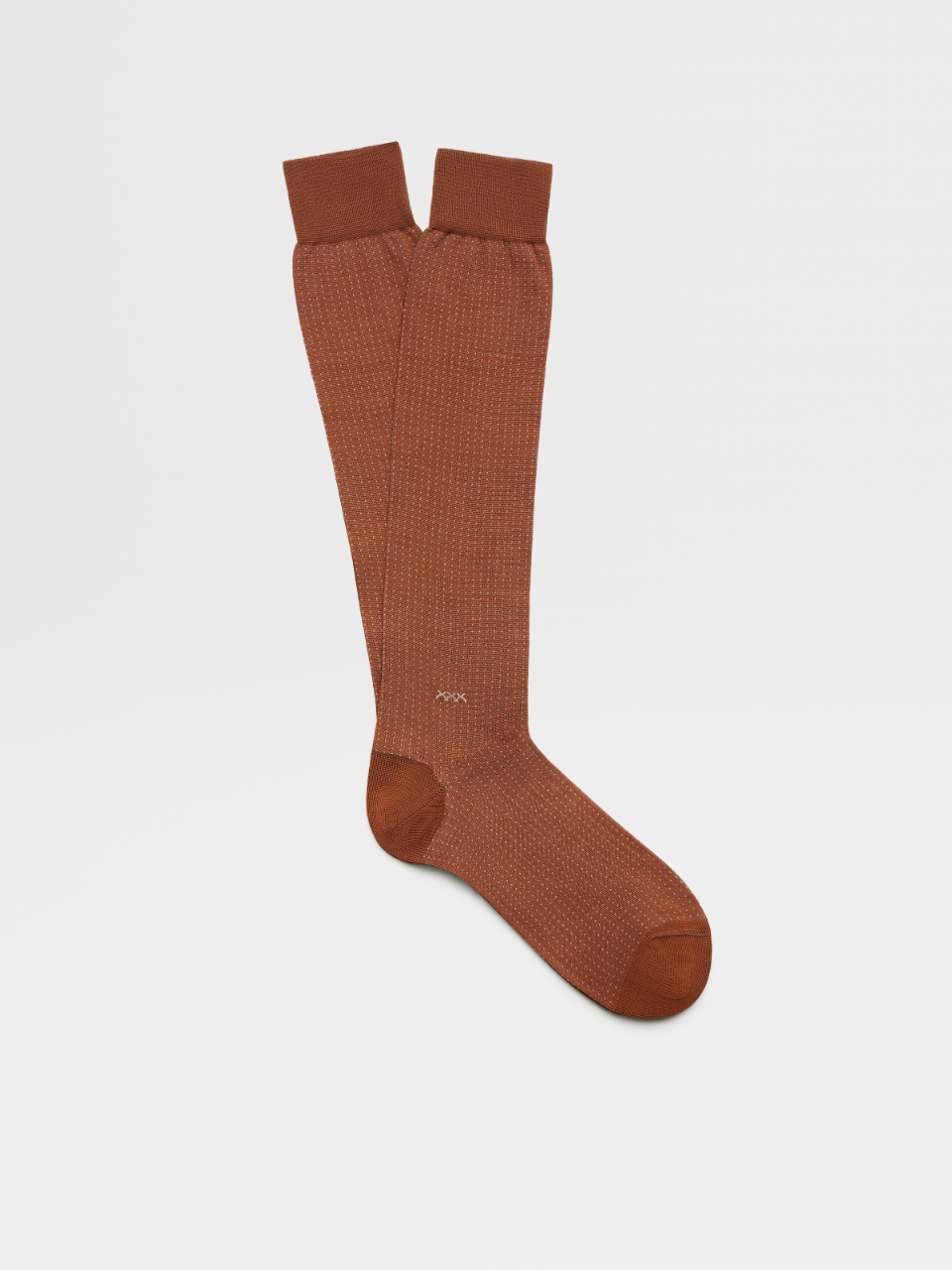 Vicuna Color Micro Polka Dots Cotton Blend Mid Calf Socks